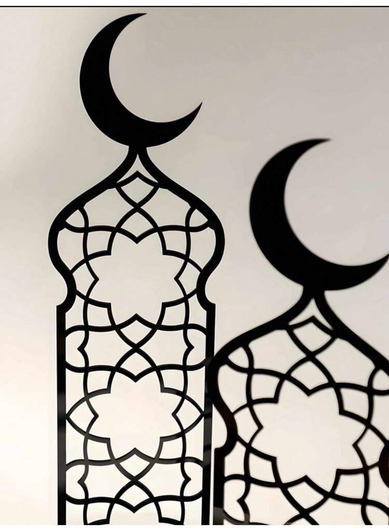 ديكور إسلامي معدني بشكل هلال وزخارف هندسية – قطعة ديكور أنيقة للطاولات والمناسبات الرمضانية - Image 2